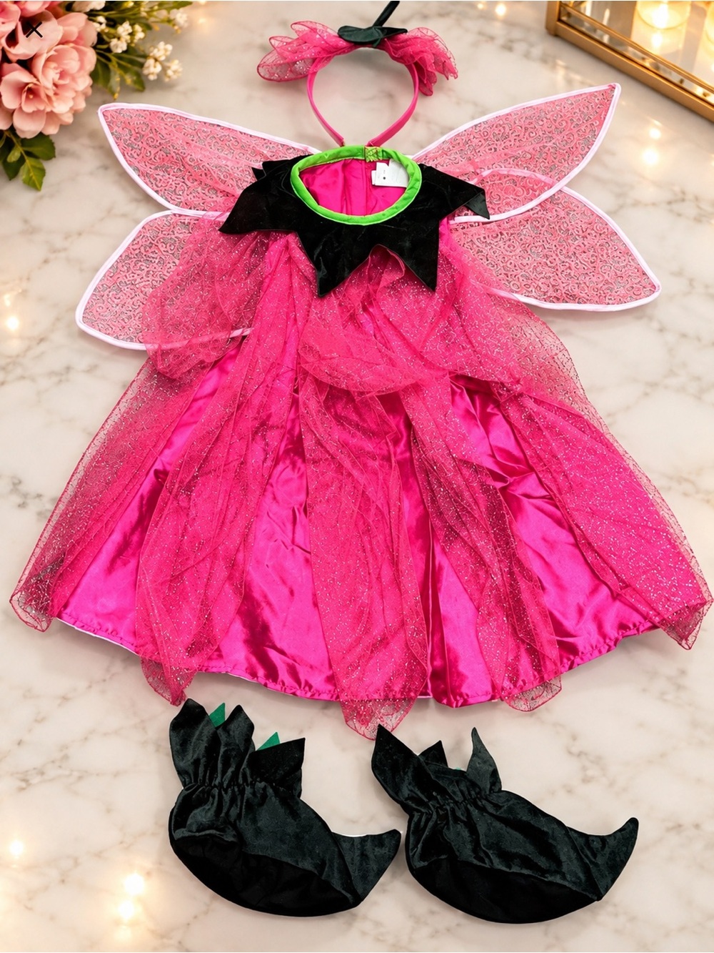 Toddler Pink Tulip Fairy Costume Size 2-4T